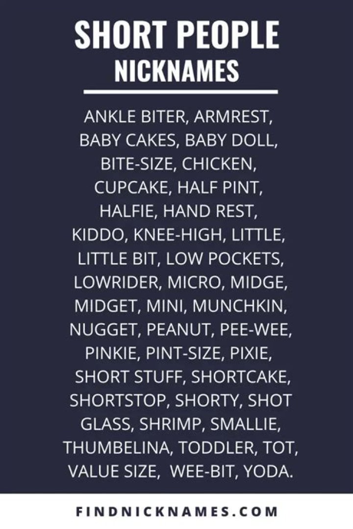100+ Popular Nicknames for Short People — Find Nicknames Short people