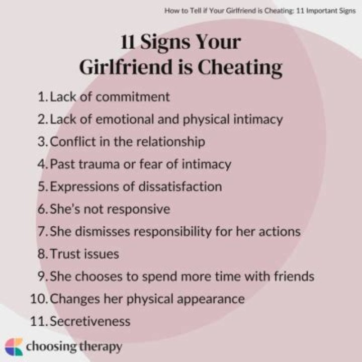 11 Signs Your Girlfriend Might Be Cheating