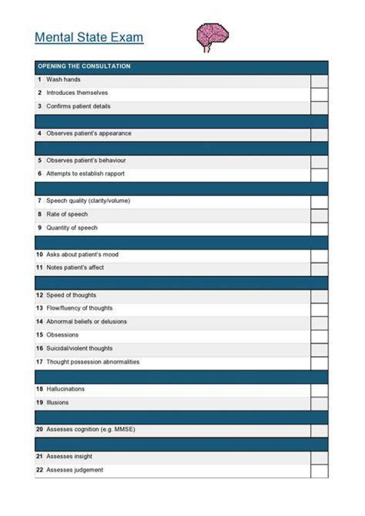 47 Free Mental Status Exam Templates (MSE Examples) ᐅ TemplateLab