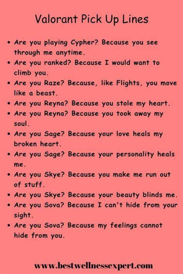 79 Valorant Pick Up Lines [Funny, Dirty, Cheesy]