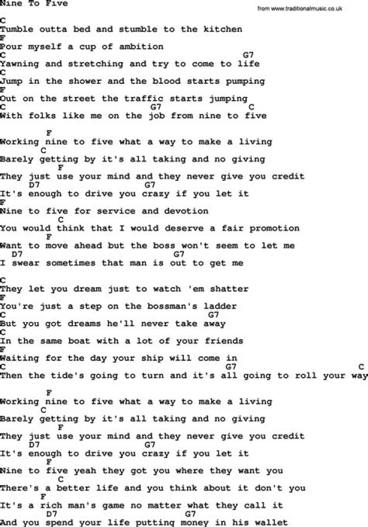 9 To 5 Lyrics |