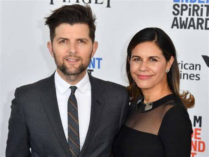Adam scott with wife naomi sablan hires stock photography and images