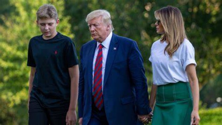 Barron Trump taller than mom in heels sporting new haircut