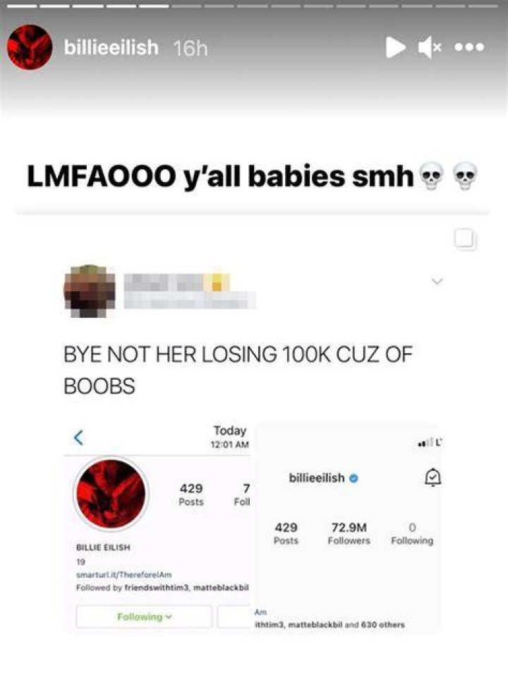 Billie Eilish Reacts to Briefly Losing Thousands of Instagram Followers