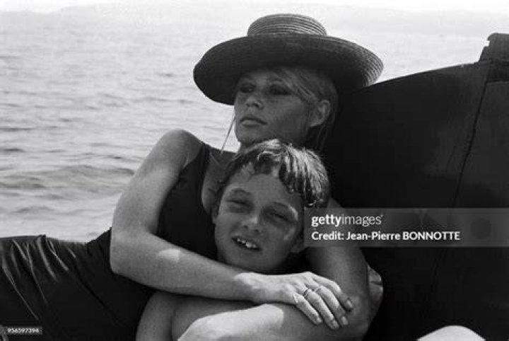 Brigitte Bardot with her son, NicolasJacques Charrier. 1960 baby