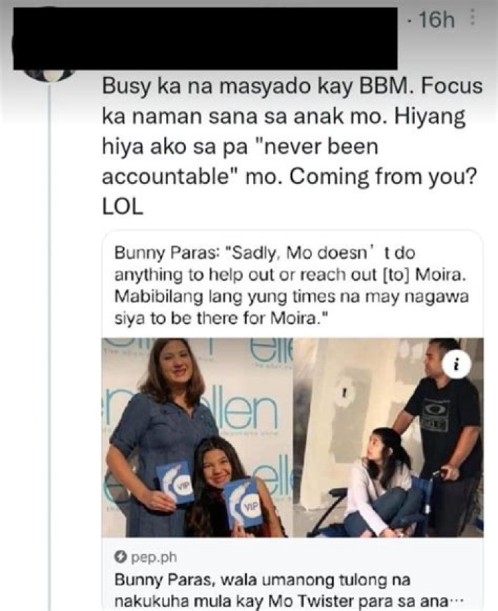 Bunny Paras appeals to Mo Twister to spend time with their daughter