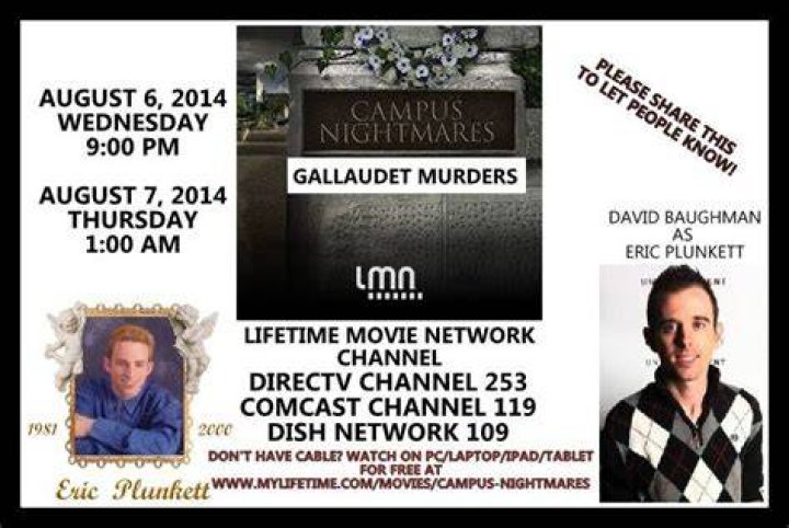 Campus Nightmares Show Gallaudet Murders on Lifetime Channel 8/6/14