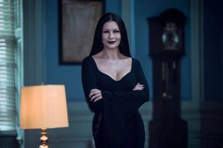 Catherine ZetaJones Went Full Morticia Addams in a Sheer Cutout