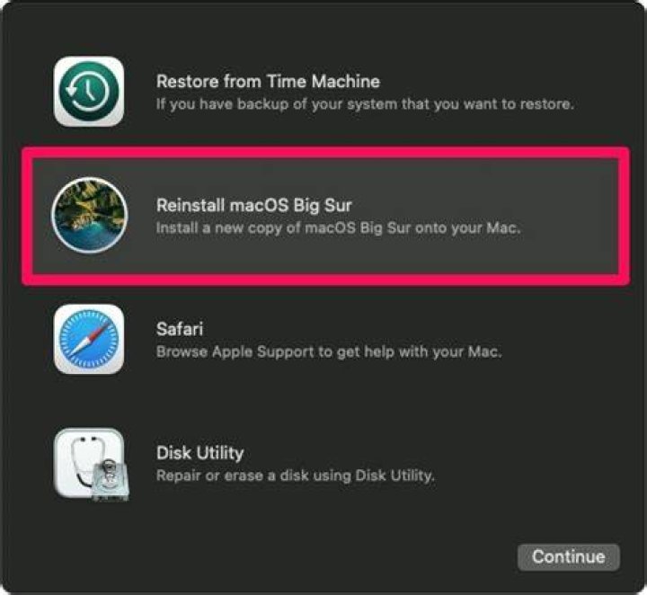 Come reinstallare Mac OS Big Sur?