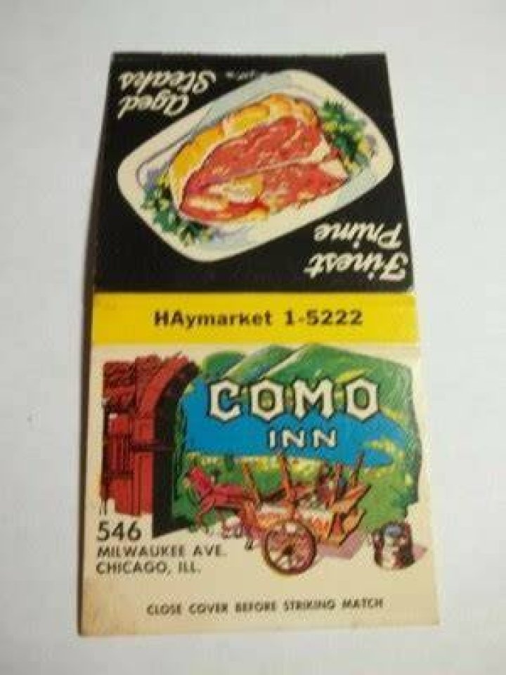 Como Inn Chicago Marchetti Family Illinois 546 Milwaukee Ave FULL Matchbook for Sale