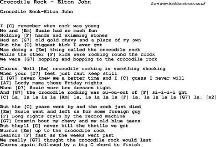 Crocodile Rock Lyrics - BlogNews ·