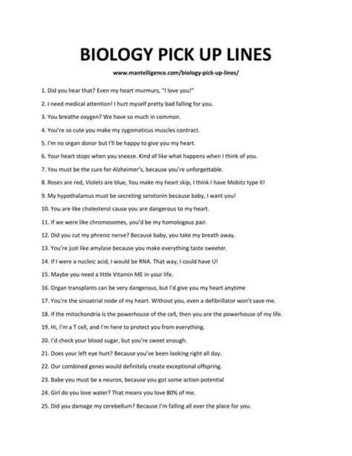 Dirty Biology Pick Up Lines Theardentsparrow Blog