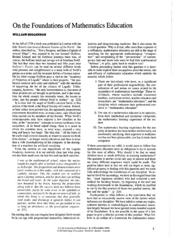 Discoveries And Insights In Mathematics Education