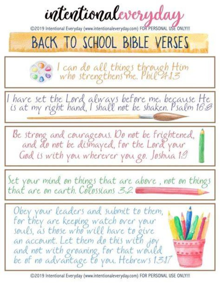 Encouraging Back to School Bible Verses {Free Printable} LeeAnn G