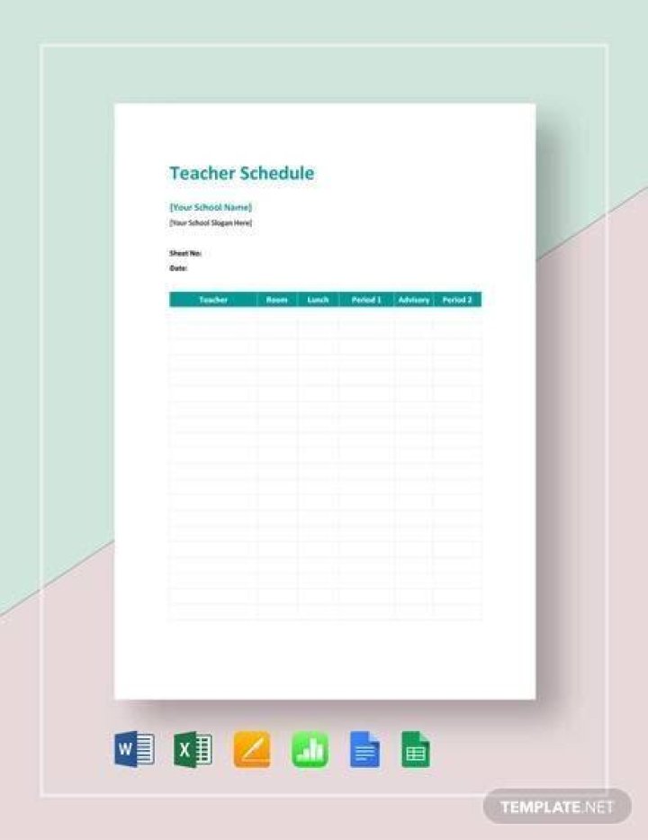 FREE 11+ Teacher Schedule Samples & Templates in PDF MS Word