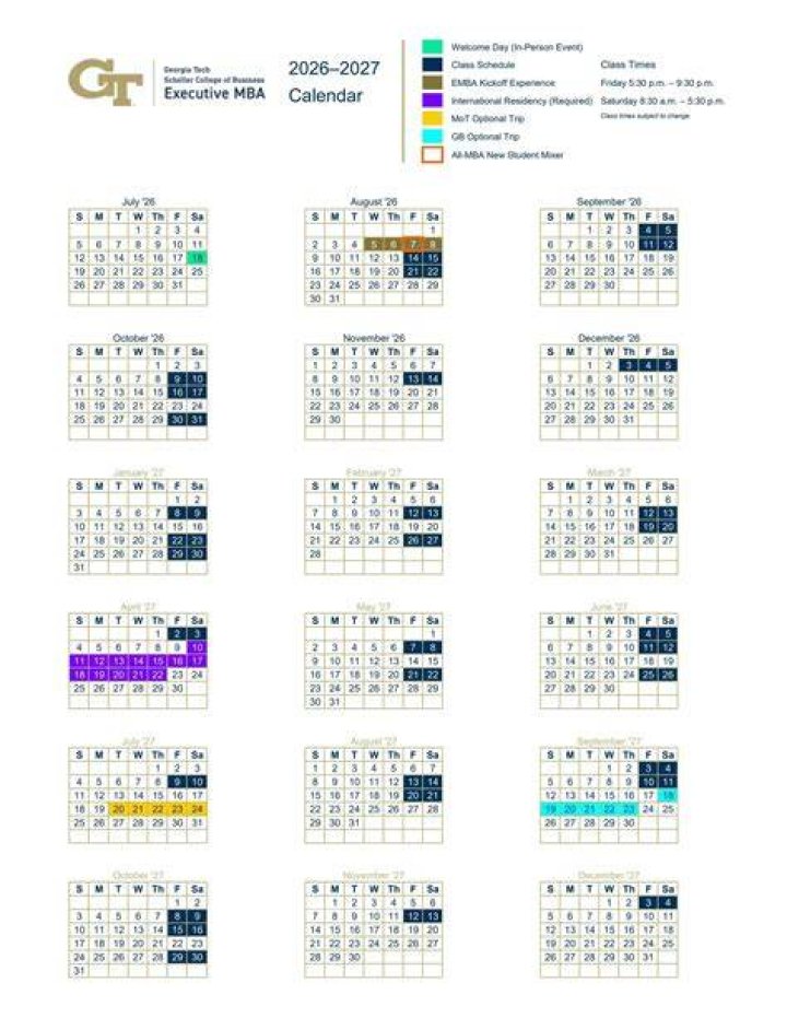 Georgia tech academic calendar |