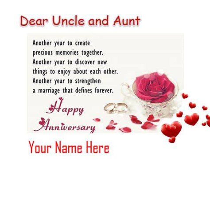 Happy Anniversary Aunt & Uncle Handmade Cards For Friends, 70th