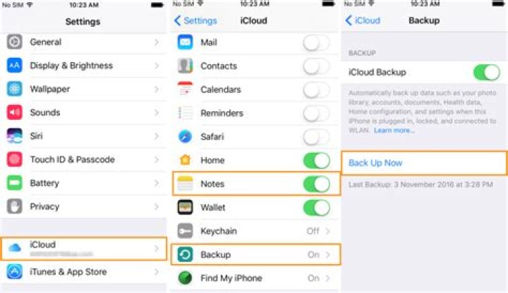 How do I backup my notes to iCloud?