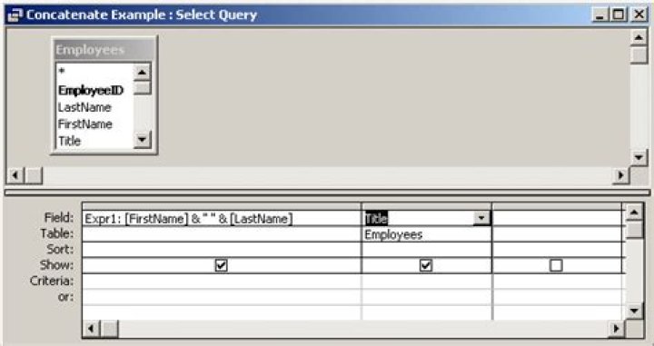 How do I concatenate strings in Access query?