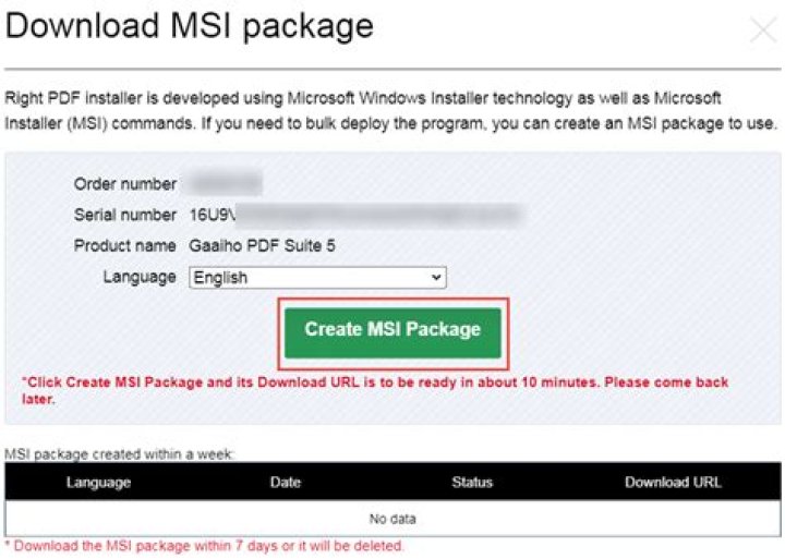 How do I download an MSI package?