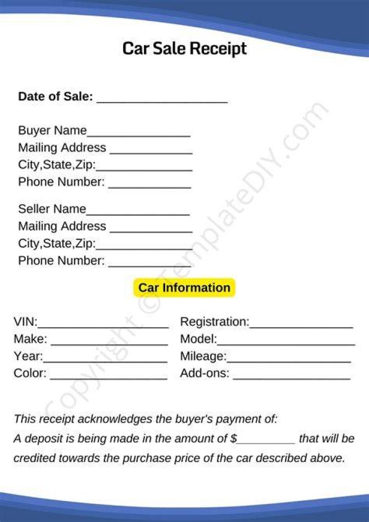 How do I write a receipt of sale?