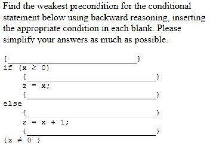 How do you find the weakest precondition?