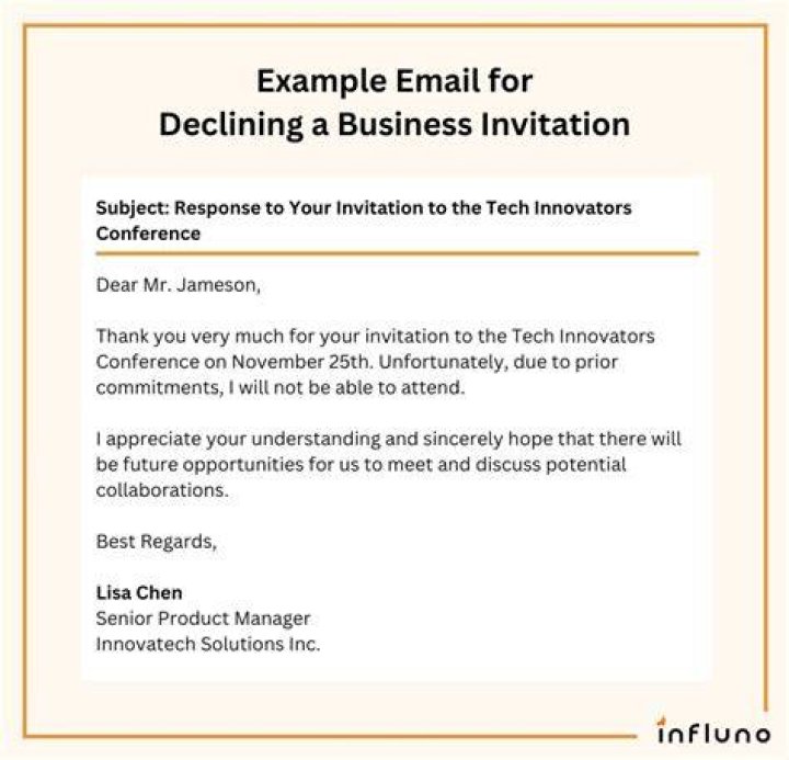 How do you respond to an invitation rejection email?