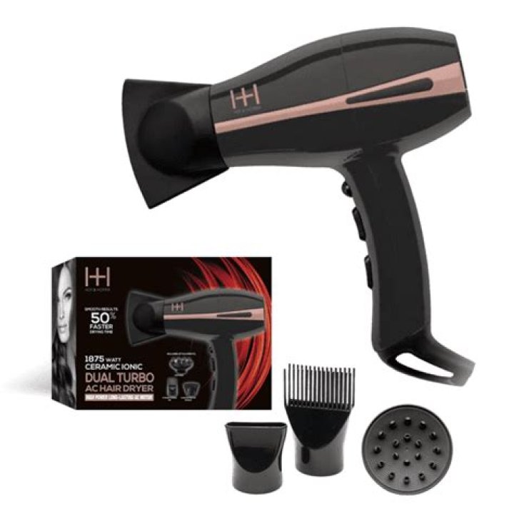 How hot does a 1875 watt hair dryer get?
