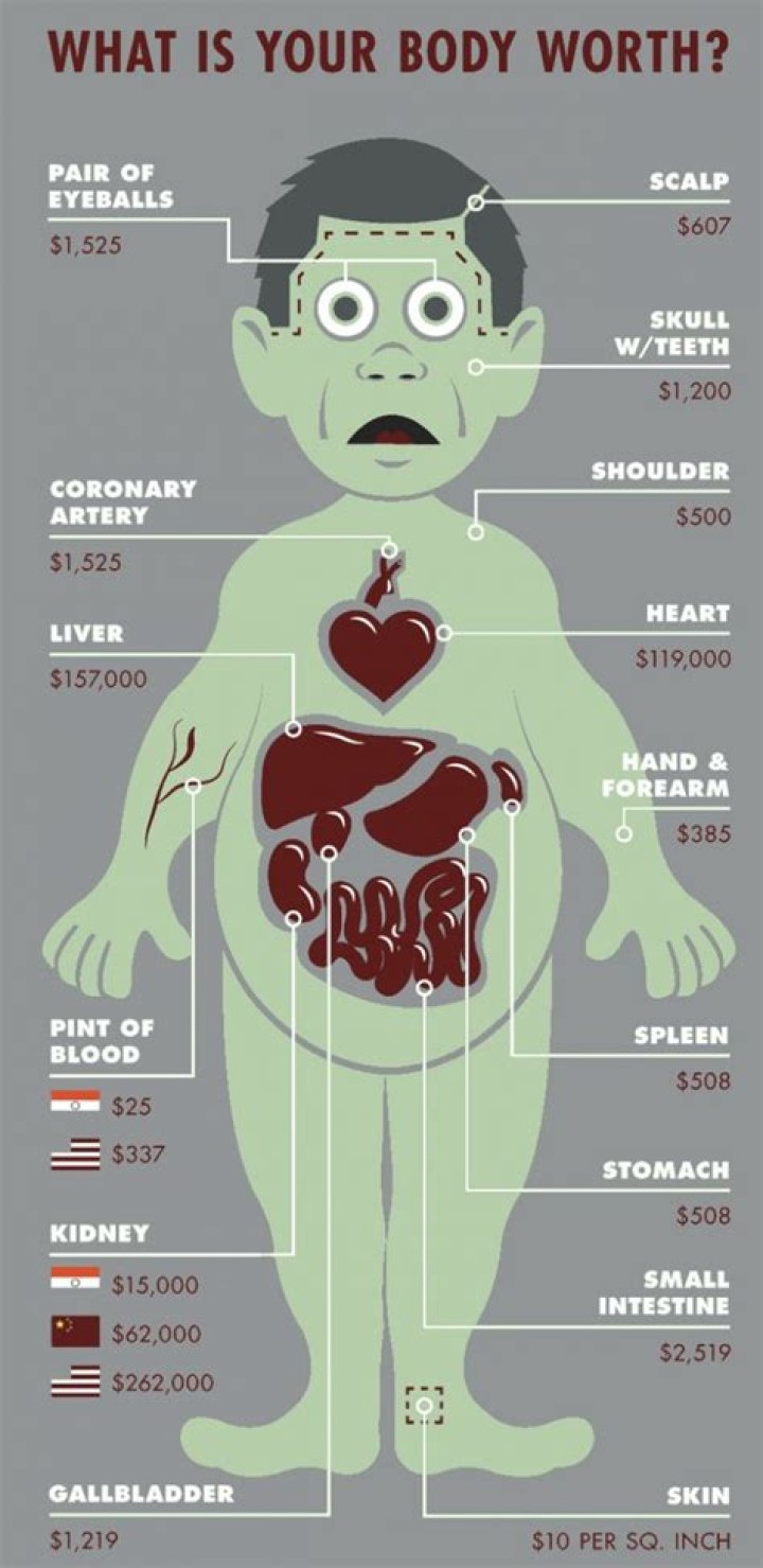 How much money do you get if you sell your body?
