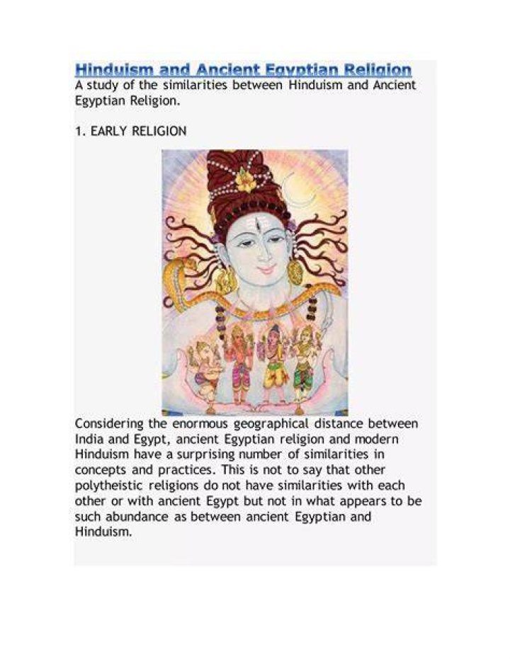 Is Hinduism connected to Egyptian?