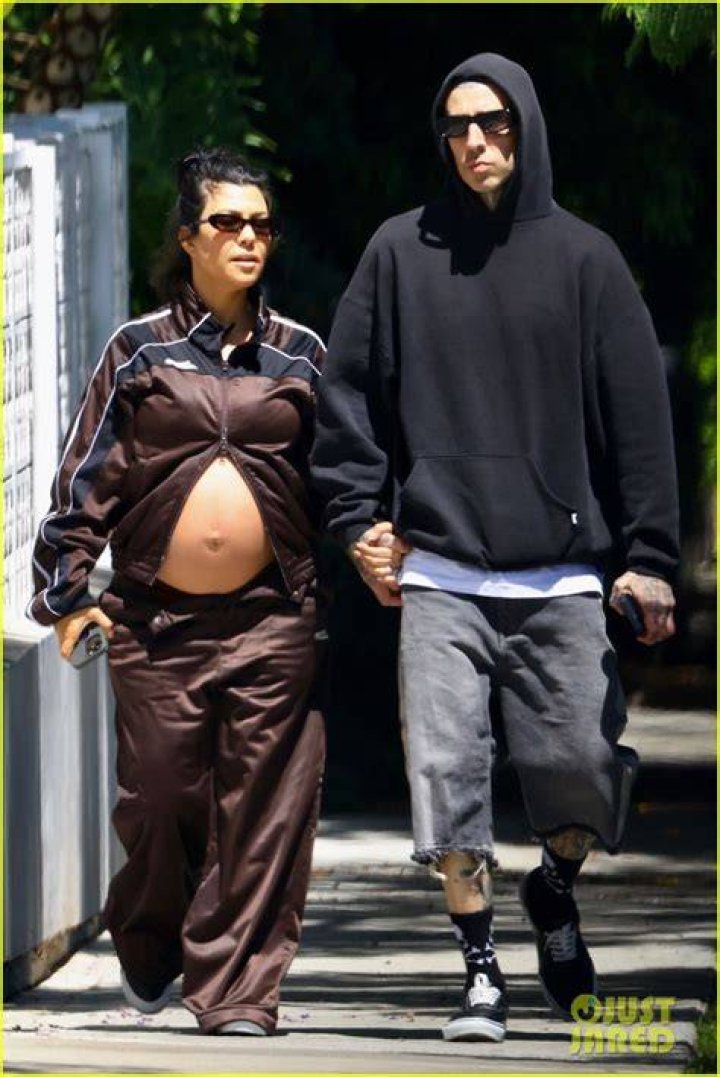 Kourtney Kardashian’s big baby bump revealed as she goes topless and