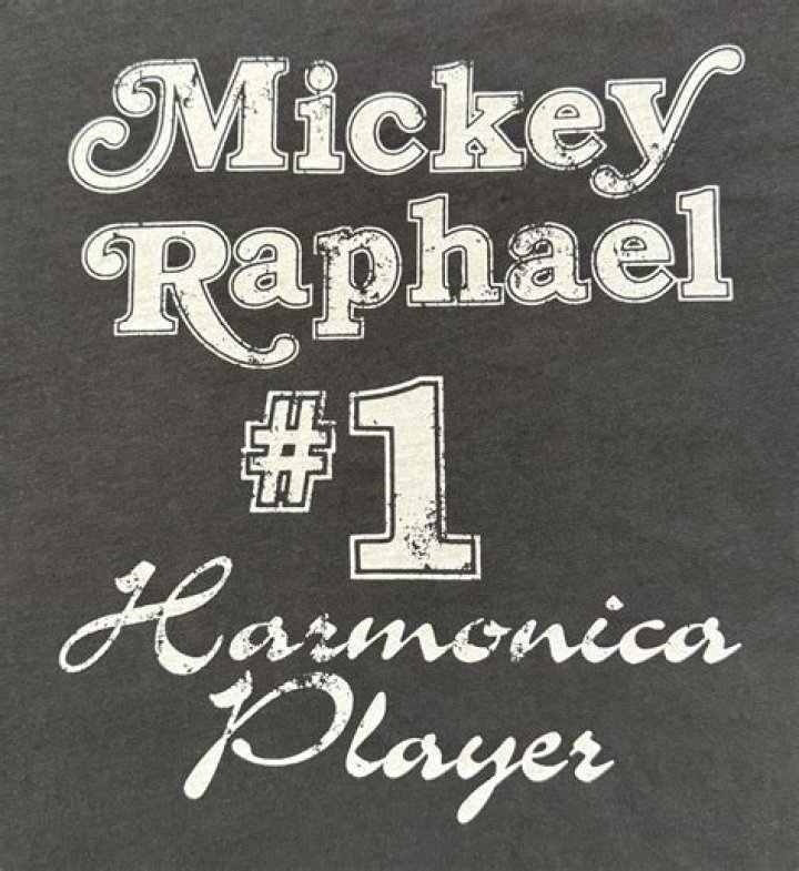 Mickey Raphael No. 1 Harmonica Player Men's Crew Vintage Black