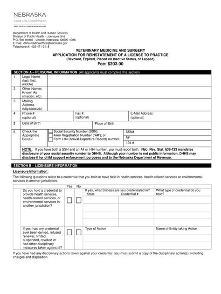 Nebraska Reinstatement License Fill Online, Printable, Fillable