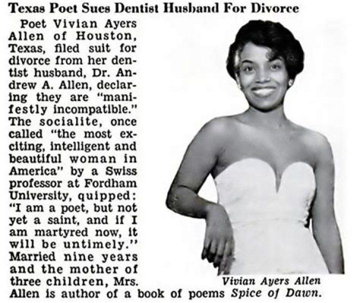 Poet Vivian Ayers Allen, Mother To Debbie Allen And Phylicia Rashad