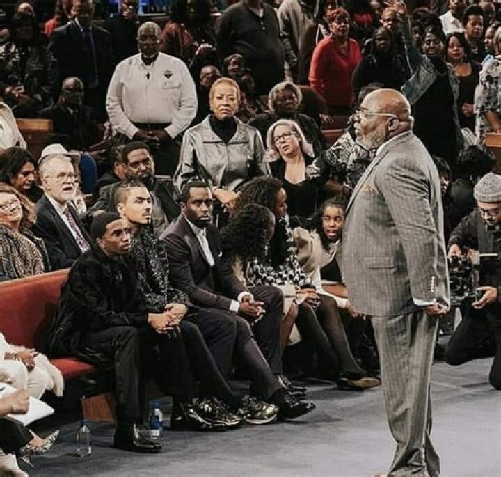 Puff Daddy attends TD Jakes Potters House church service with family