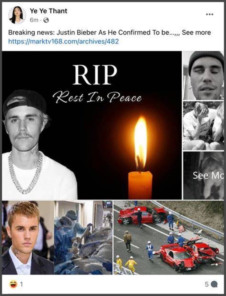 ( RIP ). Justin Bieber died after crashing at over 100mph, coroner’s
