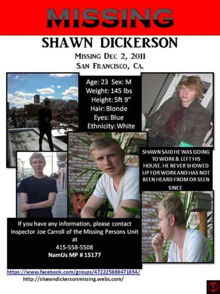 Shawn Dickerson last seen on Dec 2, 2011 in San Fran. https//www
