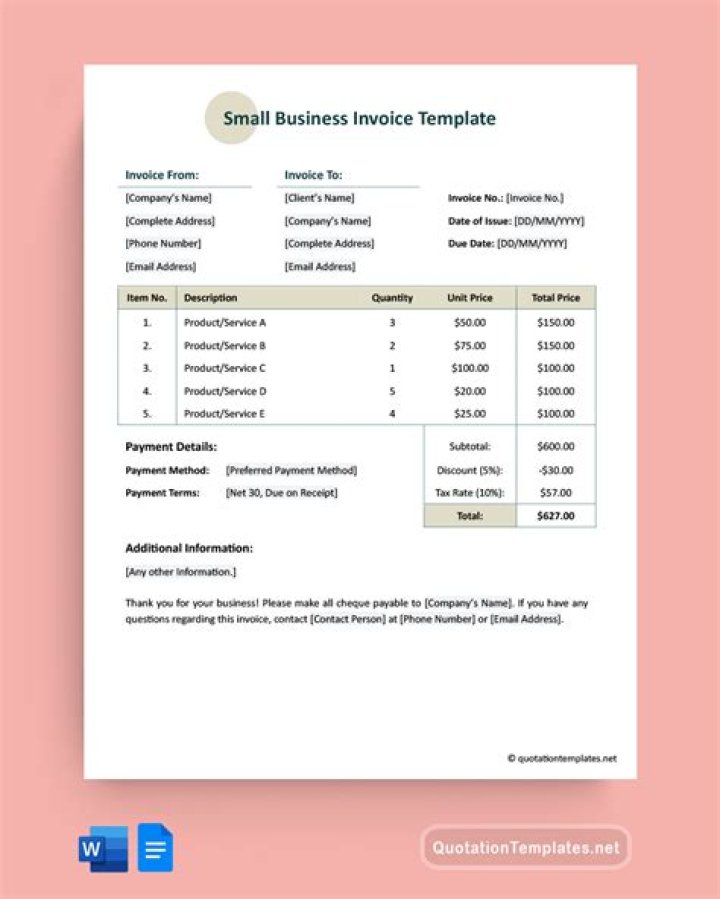 Small Business Invoice Template