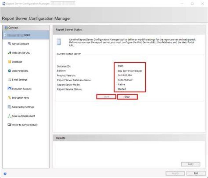 SQL Server Reporting Service Configuration Manager