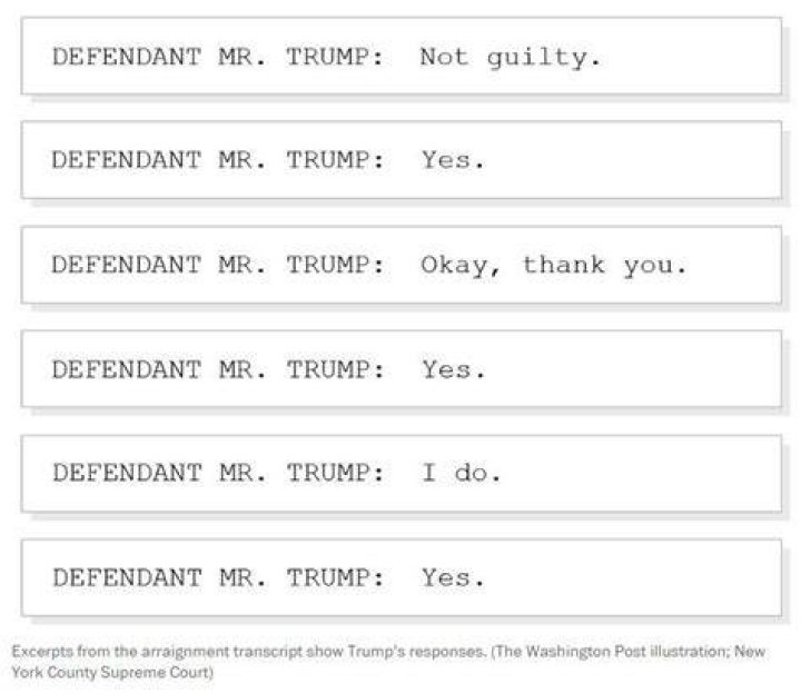 Trump said only 10 words during his arraignment. Here’s what they were