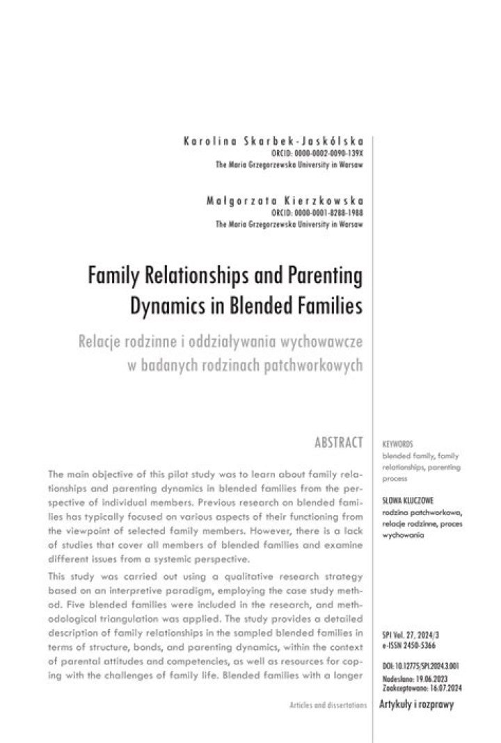 Uncovering The Dynamics Of Blended Families