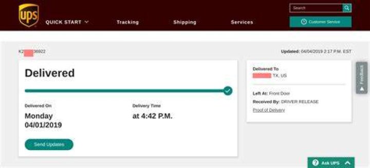 UPS tracking &ldquo;Your package is in X City, USA on a truck driven by Bob