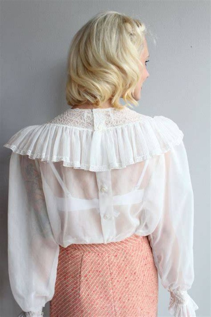 Vintage sheer blouse size 68. Paid £35 from a... Depop