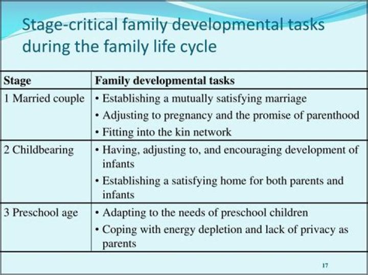 What are the stages of family development theory?