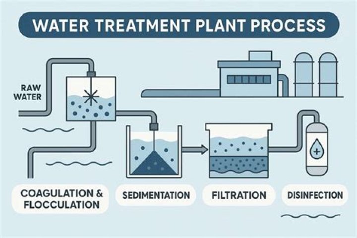 What are the steps in the water treatment process?