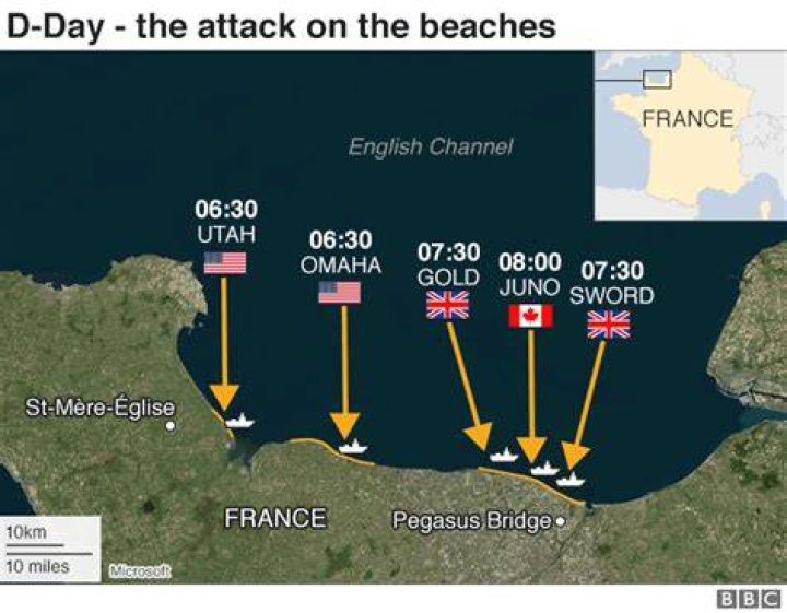 What beaches did US troops land on during D-Day?