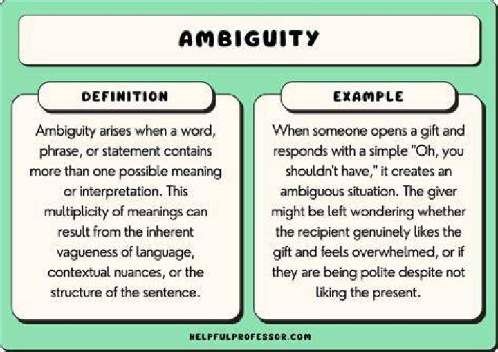 What does it mean if you are ambiguous?