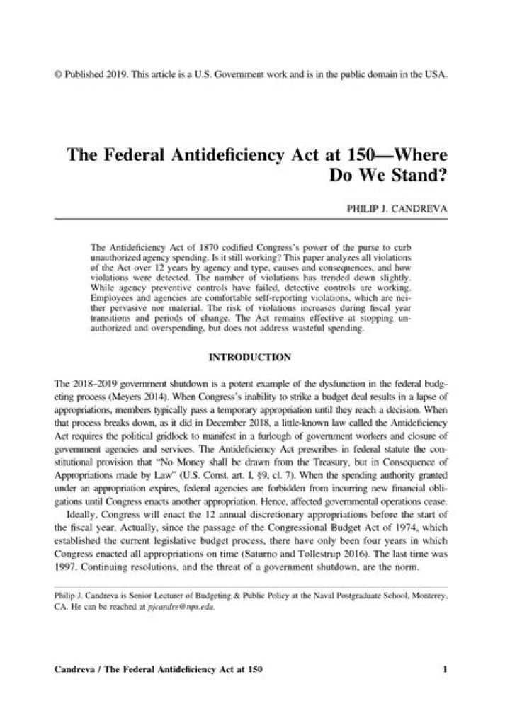 What does the Antideficiency Act do?