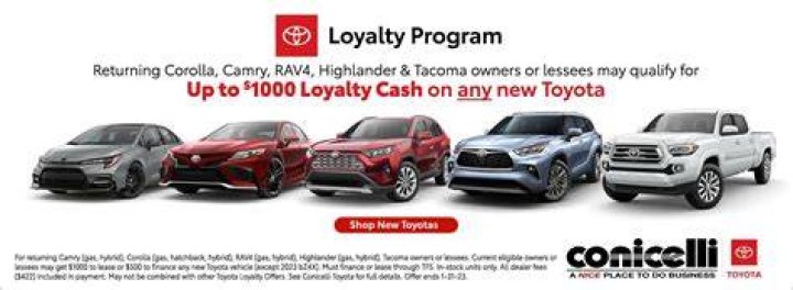 What is the 2021 Toyota loyalty rebate?