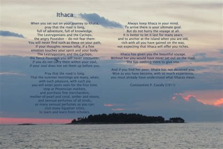 What journey does Constantine P Cavafy refer to in the poem Ithaca?